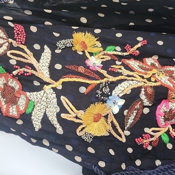 Anthropologie Maeve Cassidy Embroidered Beaded Midi Dress Size 2 - Picture 10 of 16